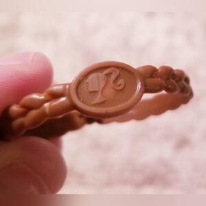 Brown Woven Barbie Doll Belt Braided Plastic with Barbie Logo Western Mattel